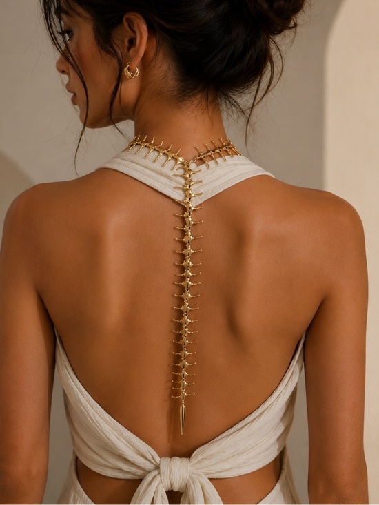 Anthropologie Jewelry - Luxury Gold Spine-Style Back Necklace